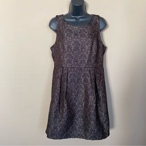 Blue Ivy by KC Bronze Metallic and Black Brocade Sheath Dress